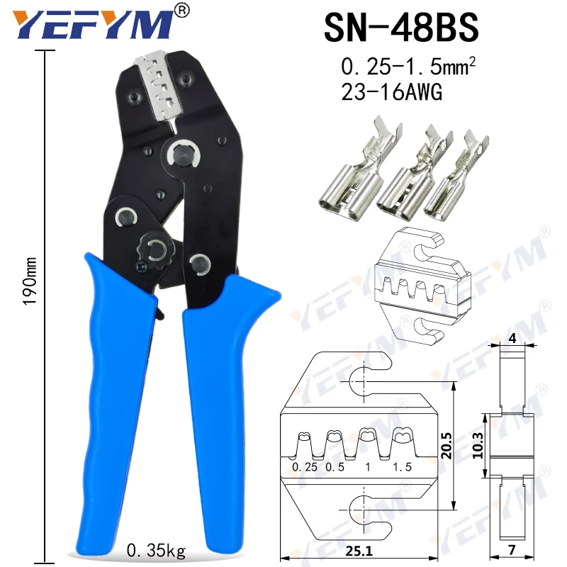 SN-48BS SN-2549 robljenjem klešče, s priveskom 2.8 4.8 6.3 mm XH2.54 SM2.54 terminalsko okno Avtomobila priključek žice električna orodja set