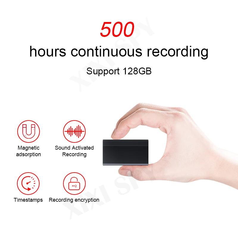 Snemalnik zvoka 500 ur dictaphone zvočno mini vključi digitalni profesionalni mikro flash drive magnetic