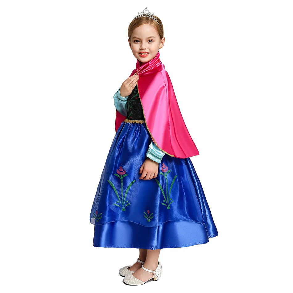 Snežna Kraljica Anna Elsa 2 Oblačenja za Dekleta Halloween Carnival Cosplay Kostum Dolge Obleke, Otroci Princesa Obleko Fantasy Dekleta Oblačenja