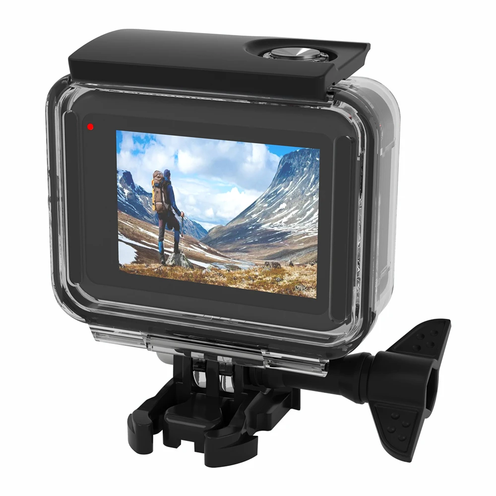 SnowHu 60m Podvodni Vodotesno Ohišje za GoPro Hero 8 Zaščitni Lupini Pokrov Ohišja Črna Kamera 60M Potapljanje, Plavanje GP801