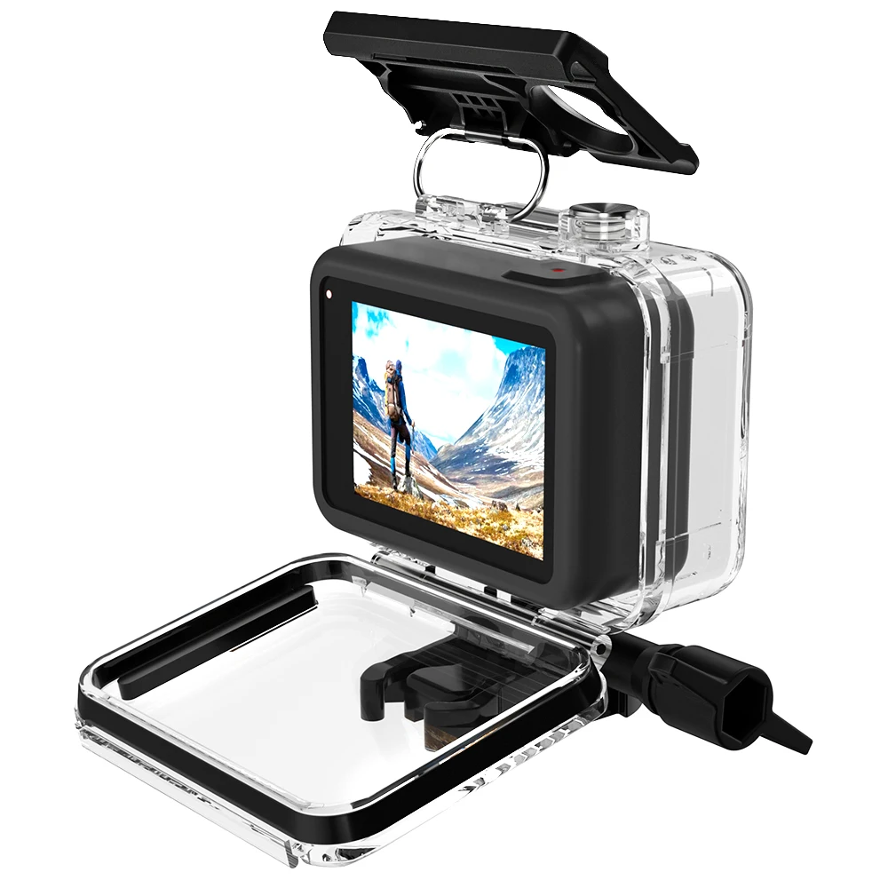 SnowHu 60m Podvodni Vodotesno Ohišje za GoPro Hero 8 Zaščitni Lupini Pokrov Ohišja Črna Kamera 60M Potapljanje, Plavanje GP801