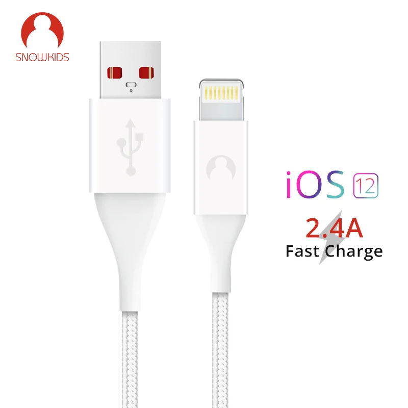 Snowkids USB Kabel za Polnjenje iPhone X 8 7 6 5 XR XsMax Sinhronizacijo Podatkov 1,2 m 2m 2Pieces