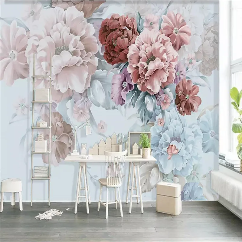 Sodobna toplo cvetlični vrt, dnevna soba, TV ozadju stene po meri high-end zidana tovarne debelo ozadje zidana photo steno