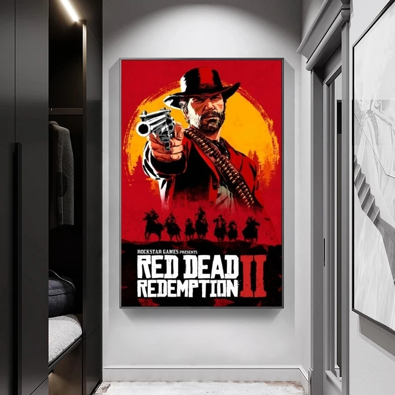 Sodobni Film Platno Slikarstvo Red Dead Redemption 2 Plakatov in Fotografij Cuadros Wall Art Slik, Dnevna Soba Dekoracijo Doma