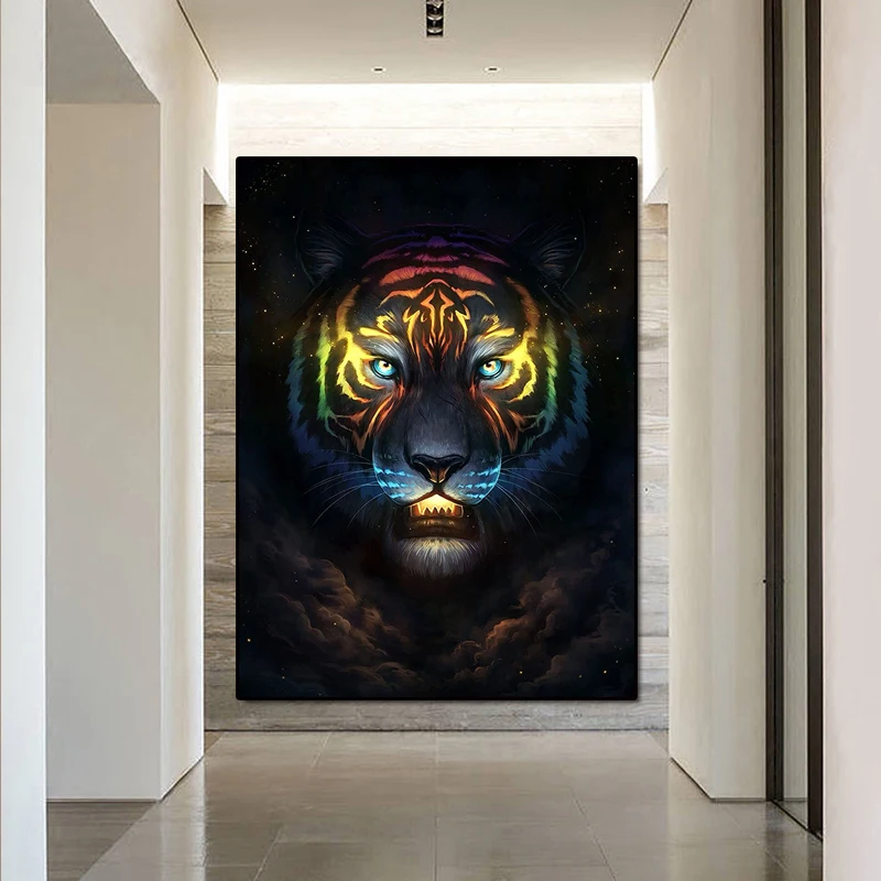 Sodobni Umetnosti Slikarstva Barve Tiger Platno Anime Živali Plakati na Steni Custom Print Hoom Decor ART Moderne Slike Postelji