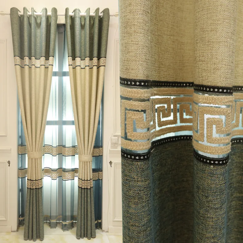Sodobno minimalistično Kitajski slog za dnevno sobo, zavese preplete krpo končal zavese spalnica blackout zavese til WP302#4