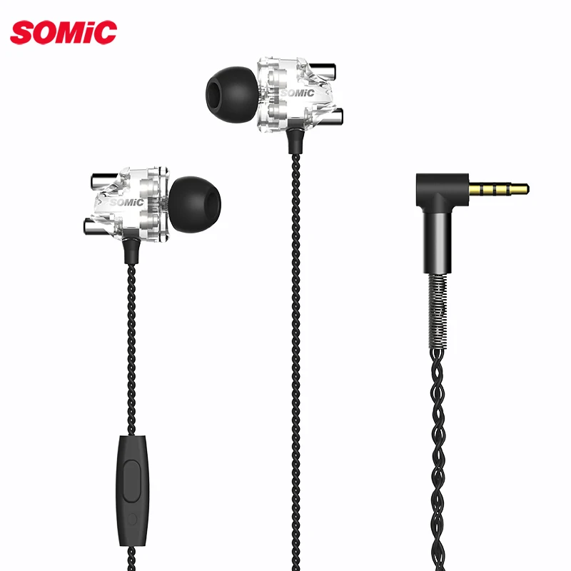Somic M8 Gaming slušalke Gibljejo železa Dual Drive Stereo Slušalke za V uho Čepkov Bas Šport slušalke Za IPhone, Samsung 3,5 mm