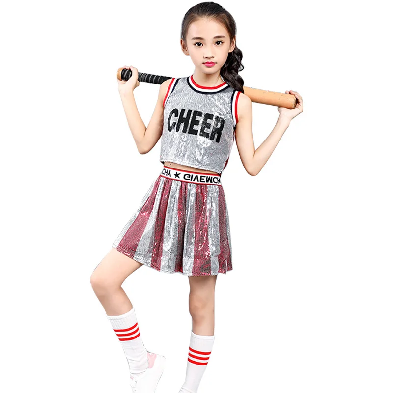 Songyuexia Otrok school krilo za dekleta študent enotno bleščica ples navijačica kostum stopnji uspešnosti oprema obleka