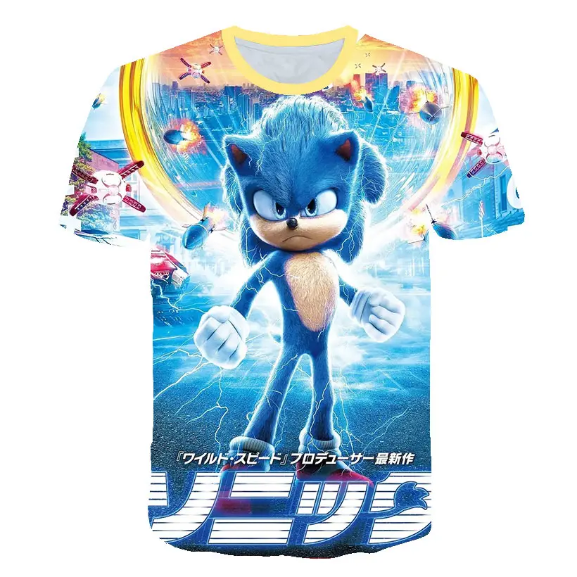 Sonic Hedgehog 3D Baby Boy T-shirt Poletje Srčkan Dekle Mario Smešno Otroka Fant Kostum Otroci Oblačila T-shirt Ulica Oblačila
