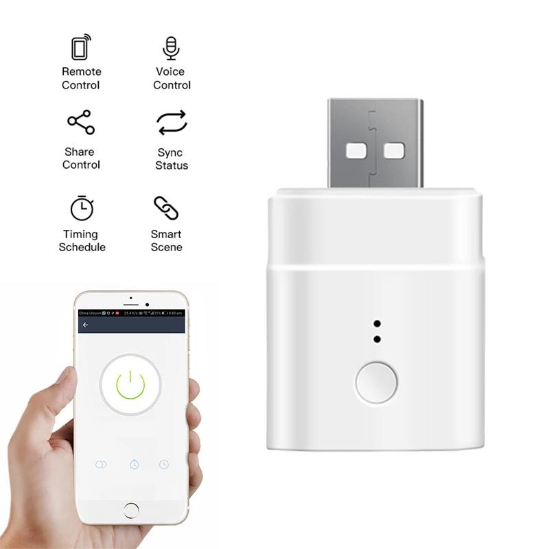 SONOFF Mikro 5V USB Adapter Wifi Smart Home Mini USB vtičnika eWeLink Daljinskim upravljalnikom Preklopite Delo Z Alexa googlova Domača stran