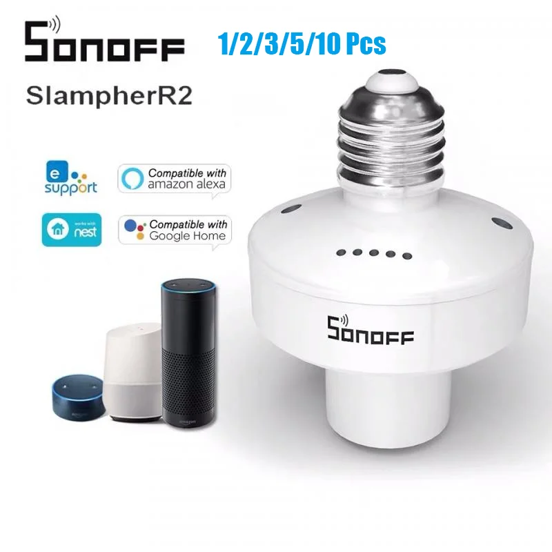 SONOFF Slampher R2 E27 WiFi Smart Stikalo Luči Imetnik AC100-240V Pametni Dom, Avtomatizacija Modulov Delo Z eWelink App Alexa