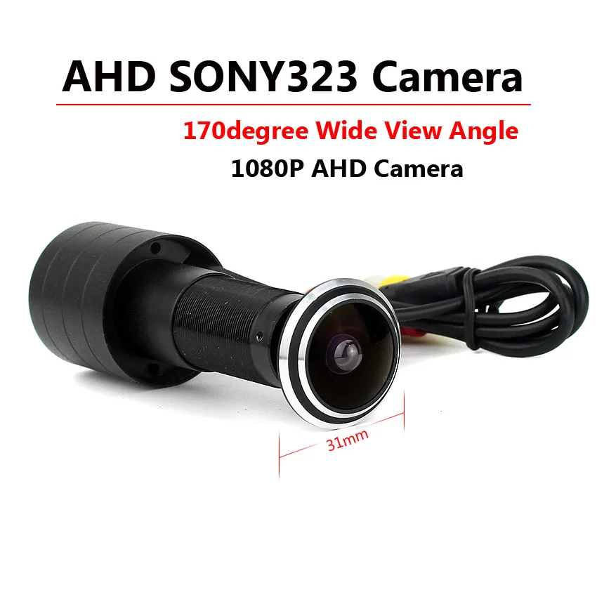 SONY IMX323 2MP Senzor, 1080P Vrata Oči Luknjo AHD Mini Luknjo Fisheye Fotoaparat nizka Osvetljenost 170 Stopinj nadzorna Kamera