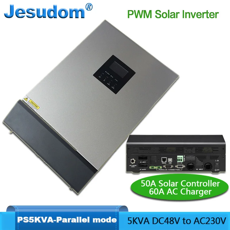 Sončne Inverter Paralleled 5000VA Vgrajen 48V50A PWM PV Polnjenje Krmilnik z 60A AC Polnilec