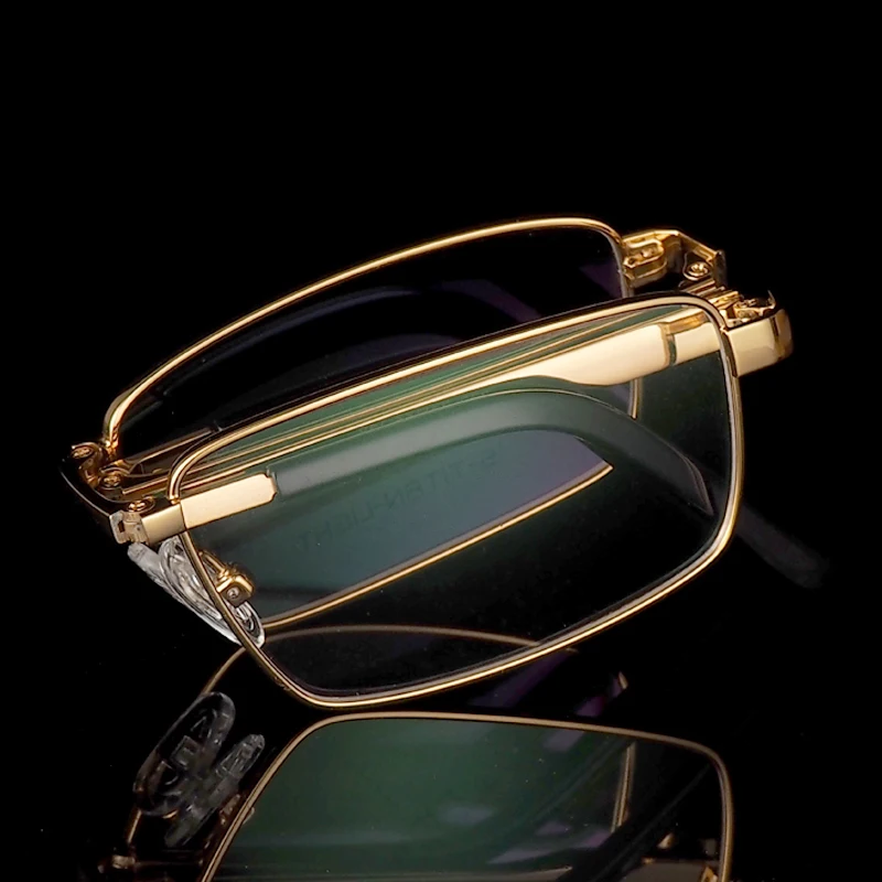 Sončni Trgovini Moški Ženske ' s Square, Zložljivi Kovinski Lahki Modni Očala Okvir Full-rim Optični Poslovnih Očala