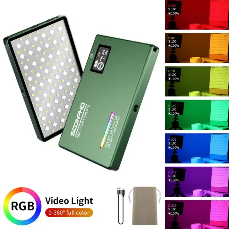 Soonpho P10 Vgrajeno baterijo Polno Barvo Photoraphy Video Light Kit Zatemniti 4000 mah 8W 2500K-8500K ro s koncesijo, 95+ RGB LED Video Luč