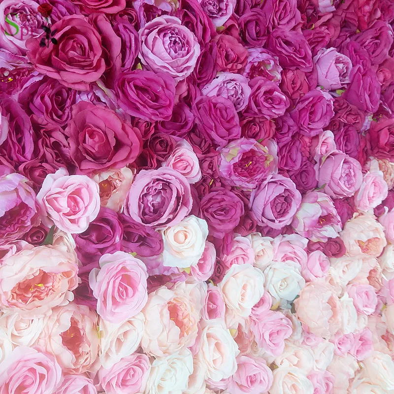 SPR Ombre slog roza 2.4*2.4 m Brezplačna Dostava tovarno prodajo cvet steno poroko ozadje umetne rože tabela ureditev