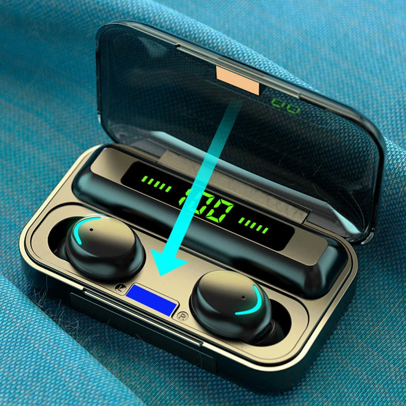 SPRIMO F9 Brezžične Slušalke Z Mikrofonom polnjenje POLJE Za polnjenje pametni C svetlobe Bluetooth 5.0 Čepkov HD klice Športne Slušalke