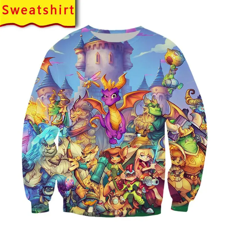 Spyro zmaja hoodie majica 3d tiskanja moških harajuku pulover, jakna ulične tee shirt smešno hlače anime obleko, odejo
