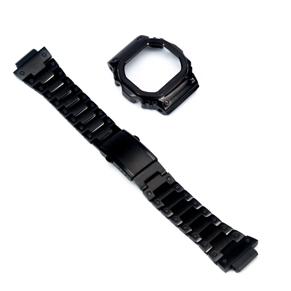 Sqp Black Komplet za Nadgradnjo Watch Spremembe Watchband Ploščo/Primeru DW5600 5030 GW-M5610 Kovinski 316L iz Nerjavečega Jekla Trak Pasu