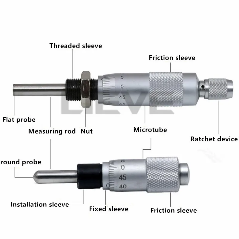 Srebro Območje 0-6.5 MM/0-13MM/0-25 mm Krog Iglo Plat Vnesite Orodje za Ukrep Knurled Prilagoditev Gumb Mikrometer Glavo Merjenje