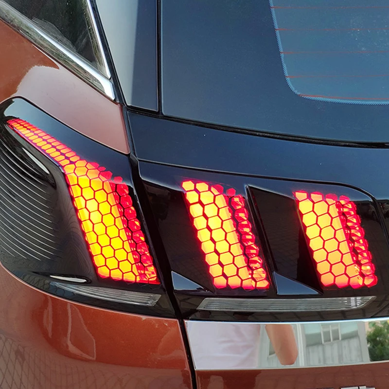 SRXTZM 6pcs/Set Svilene Nogavice Rep Lučka Nalepke Satja Obliž Luč Dekorativne Nalepke Za Peugeot 3008 GT 2016 2017 2018