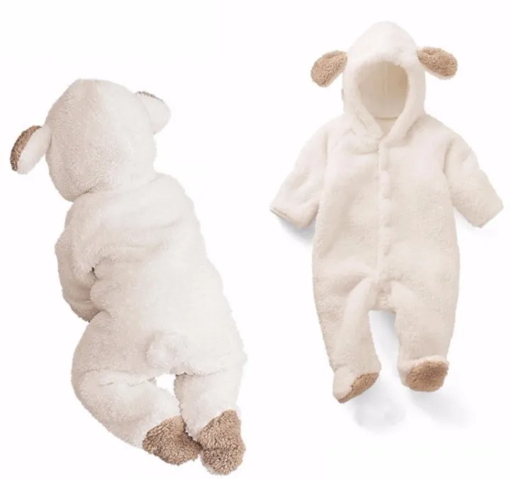 Srčkan Baby Bear Design, z Dolgimi Rokavi Jumpsuit Warmming Stopala Romper za Novorojenčka in Dojenčka