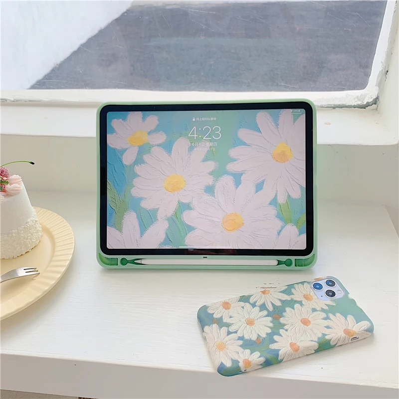Srčkan Daisy Za iPad ZRAKA 2 3 10.5 Pro 2019 7. 10.2-inch Ohišje za iPad 2017 2018 9.7 Mini 5 Pokrov Capa S Svinčnik Imetnik Primerih