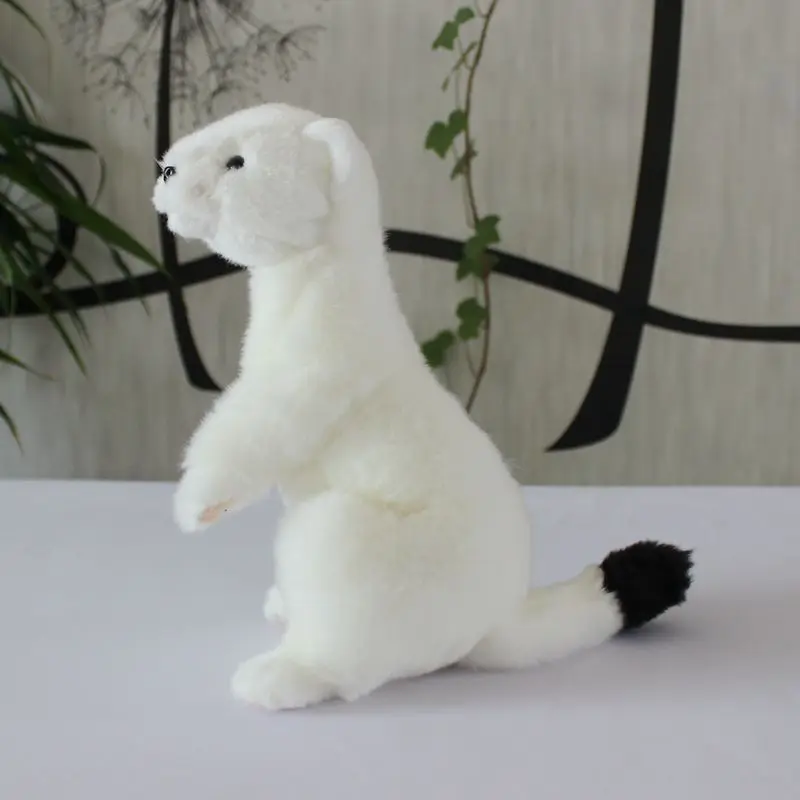 Srčkan simulacije živali ferret lutka mehko plišastih igrač ferret bela weasel igrače, dar poučevanje rekviziti 23 cm DY50811
