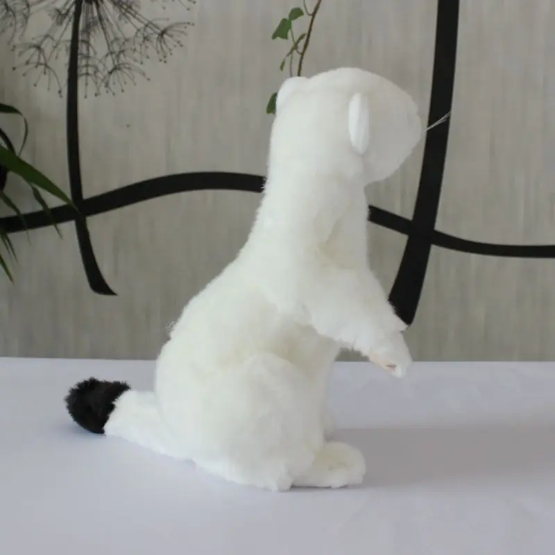 Srčkan simulacije živali ferret lutka mehko plišastih igrač ferret bela weasel igrače, dar poučevanje rekviziti 23 cm DY50811