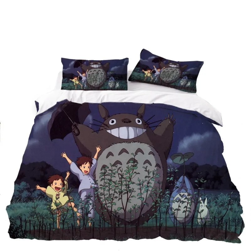 Srčkan Totoro Posteljnina Nabor Anime Moj Sosed Totoro Rjuhe Kritje Twin Polno Kraljica King Size Doma Posteljnina Nabor Prevleke 2/3 Kos