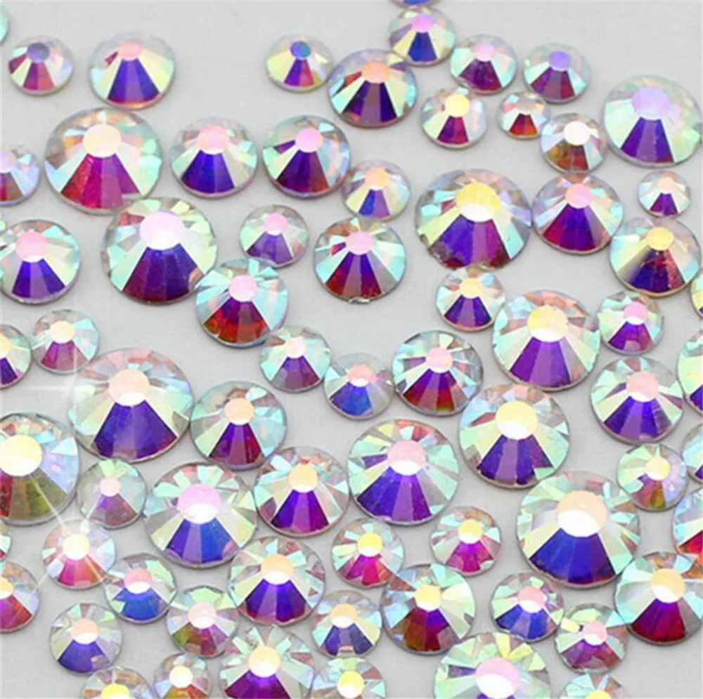 SS20-SS40 Kristali AB Barve DMC Stekla Okrasnih sprotni Popravek Iron-on Crystal Kamni z Lepilom za Oblačila&Oblačilo Dekoracijo