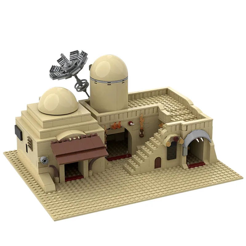 Star Wars Serije gradniki MOC Tatooine Slumih Arhitektura Modela Puščavi Mesto Street View Opeke Otroci DIY Igrače Xmas Darila