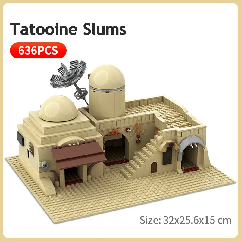Star Wars Serije gradniki MOC Tatooine Slumih Arhitektura Modela Puščavi Mesto Street View Opeke Otroci DIY Igrače Xmas Darila