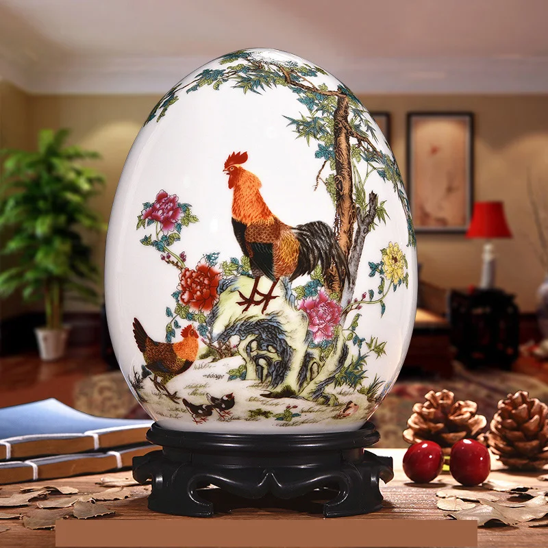 Starinsko Jingdezhen Keramične Vaze Srečen S Starinskim Živali Uspešno Jajce Sodobno Dekoracijo Doma Oprema Člen
