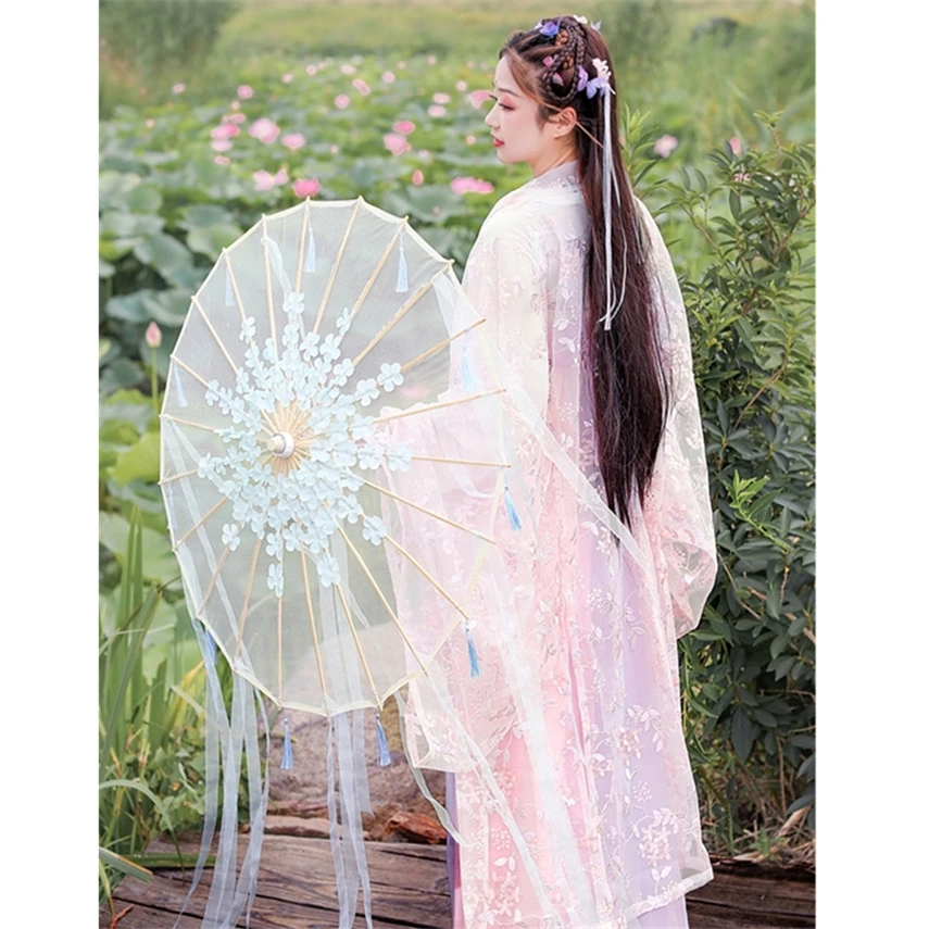 Starodavne Kitajske pravljice Kostum za Ženske Tang bo Ustrezala Hanfu Dress Vintage Vrh Dolgo Haljo Folk Češnje Cvetovi Cosplay Pustni Party