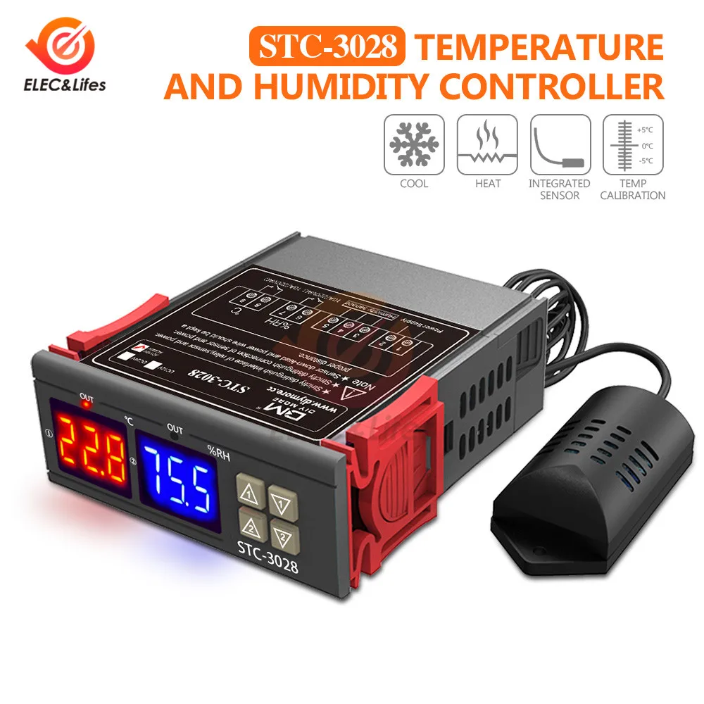 STC 1000 STC 3028 Digitalni Temperaturni Regulator STC-1000 STC-3028 Thermoregulator Ogrevanje, Hlajenje DC 12V AC 110V 220V