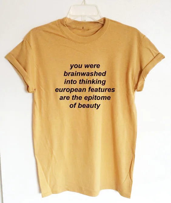Ste Bili Možgane V Evropsko Razmišljanje Funkcije So Utelešenje Lepote Smešno Grafični T-Shirt Rumena Oblačila Tee LA30