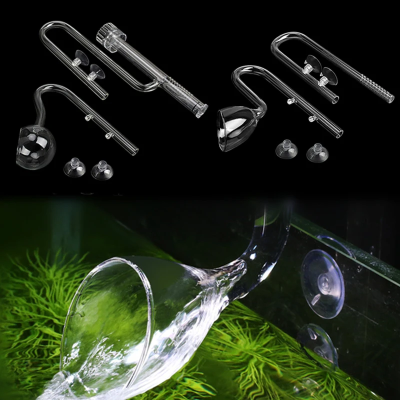 Stekleni Akvarij Skimmer Lily Cevi Spin Površine Priliv Odliv 13/17 mm Vodne Rastline Rezervoar Filter Vedro Fish Tank Dodatki