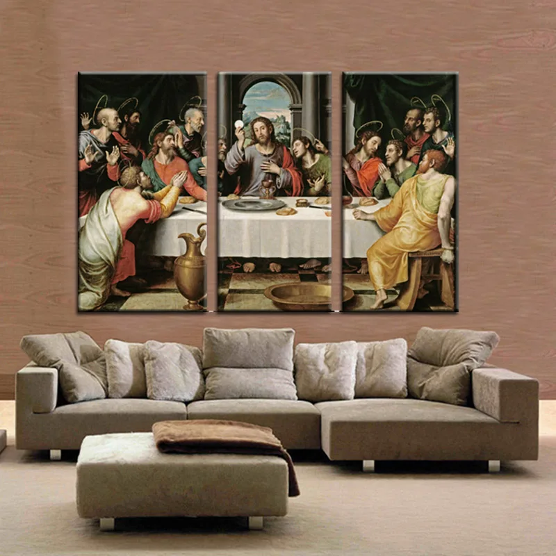 Stene Modularni Slike Za Dnevno Sobo, 3 Plošče Jezus Nordijska Dekoracijo Nova Wall Art Platno Slikarstvo Cuadros Okvir Sliko Plakata