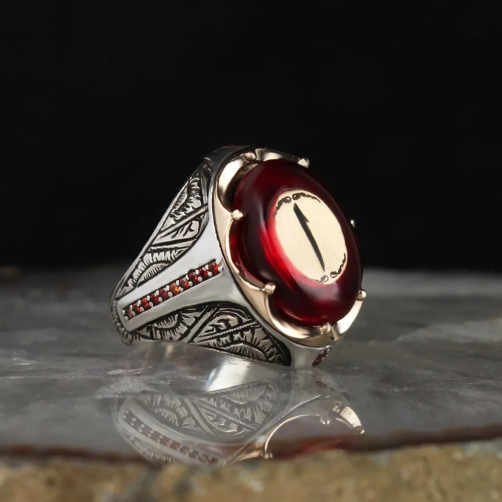 Sterling srebro 925 funt zaostrovanje oranžni obroč za ročno turčija obroč moški prstan ženska obroč kakovost izdelave nakita