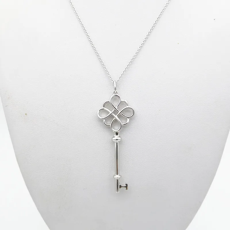 Sterling srebro 925 klasičnih dame moda boutique ključ obesek ogrlica nakit počitnice darilo