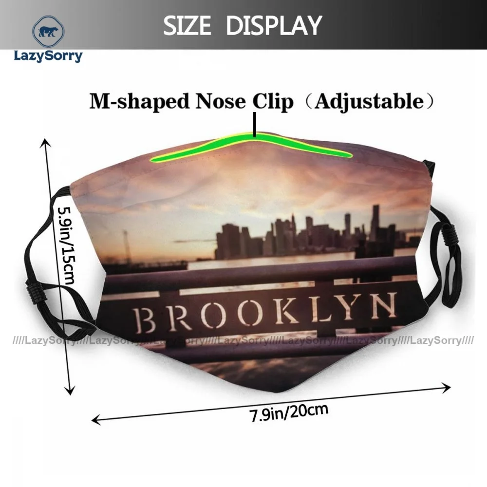Stroj Odraslih Brooklyn Obraz, Usta Masko Moda Krpo Uniques Obrazne Maske Z Filtri