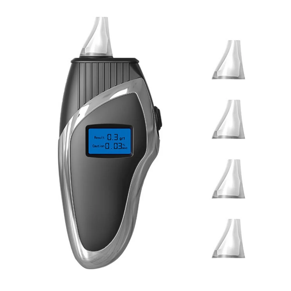 Strokovno Digitalni Dih Alkohol Tester Breathalyzer z LCD Dispaly s 5 Ustniki Policija Alkohola Parkiranje Breathalyser