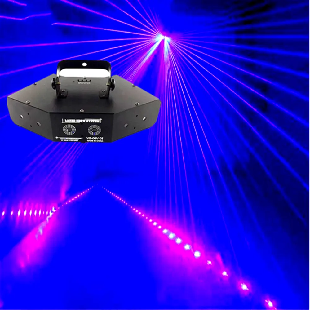 Strokovno RGB Laser Light 6 Oči Laster Luči DMX Fazi Luč za Disco Dance dvorane Palice KTV nočni klub Poroko Družini Stranka