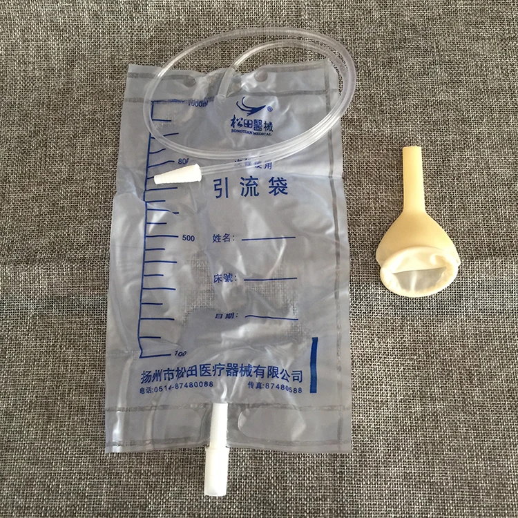 Strokovno zdravstveno 25pcs razpoložljivi drenažo vrečko moških enkratno uporabo urina vrečko 1000ml Urinska inkontinenca Medicinskih Proizvodov