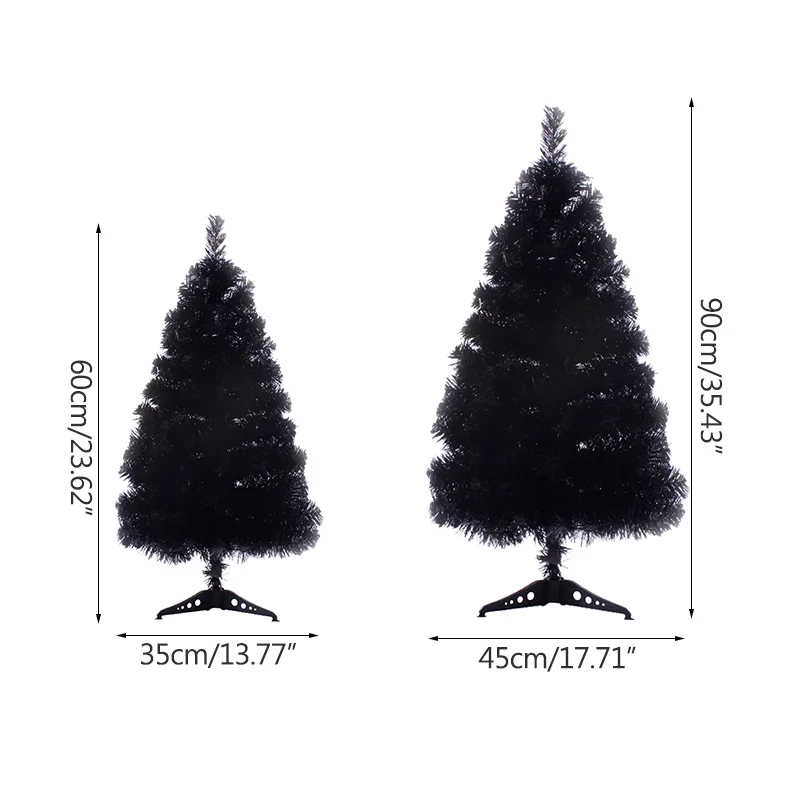 Strongwell 60/90 CM, Črna Mini Umetno Božično Drevo Okraski Družinsko Božično Dekoracijo Doma Stranka Doma Dekor Poroko