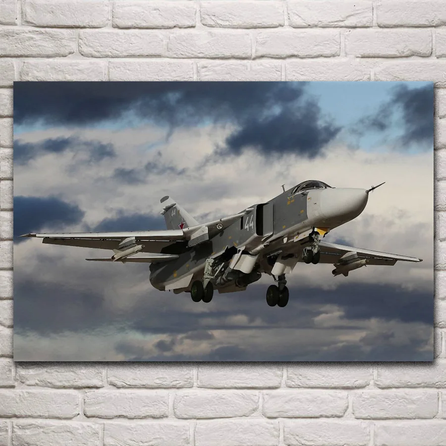 Su 24 letal v Zraku Obrambni Kompleks borec bomber dnevna soba dekor home art dekoracijo lesa, okvir tkanine plakat AA601