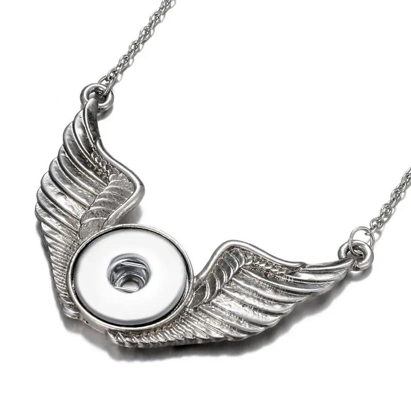 Sublimacija angel krila ogrlice obeski za ženske gumb ogrlico, obesek, nakit srce tranfer potrošni 15pcs/veliko
