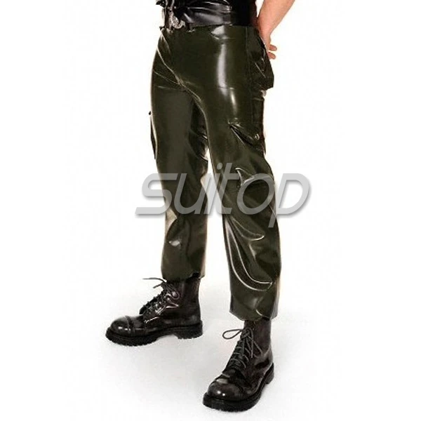 Suitop latex enotni hlače za moške
