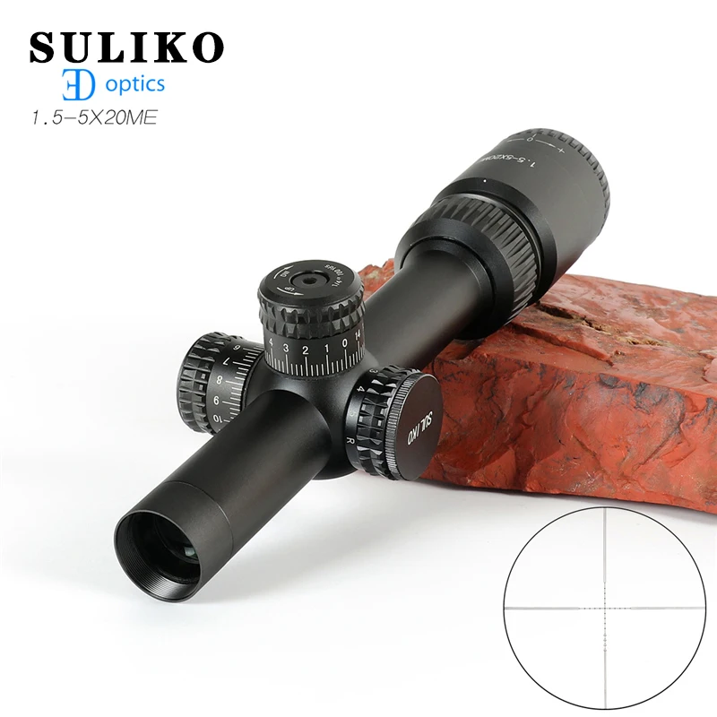 SULIKO 1.5-5×20ME Lov Riflescopes Nastavljiv Rdeče Lov Svetlobe Taktično Področje Reticle Optični Puška Obseg Hitro Ostrenje